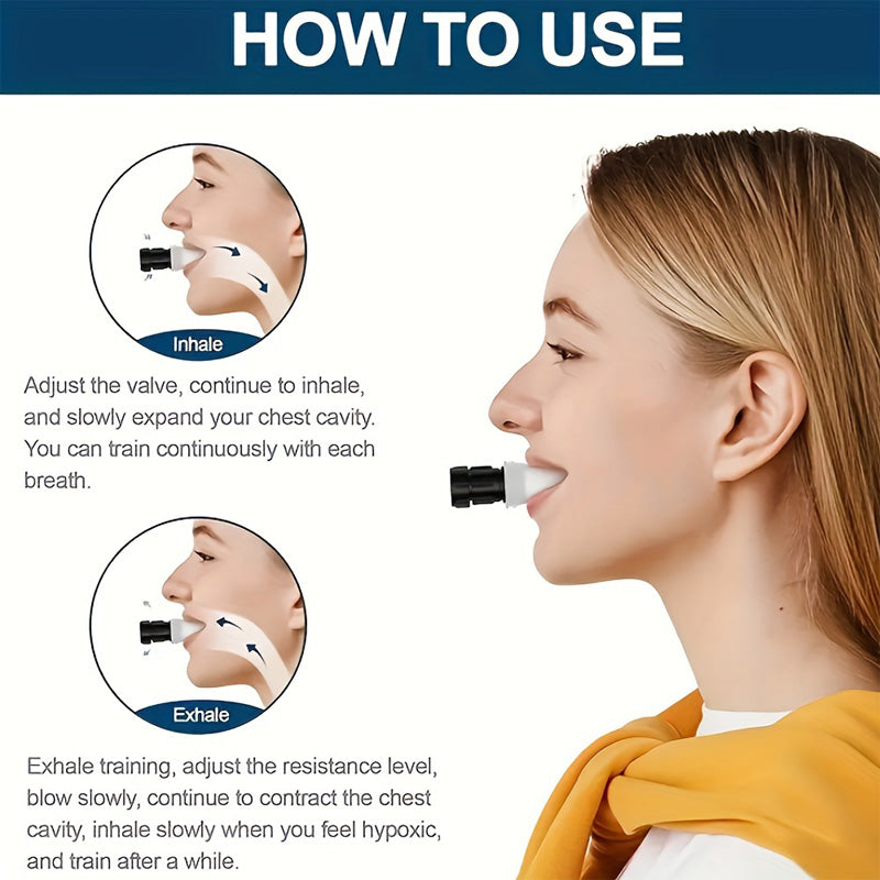 Breathing Exercise Device for Lung Capacity Training - Adjustable Resistance