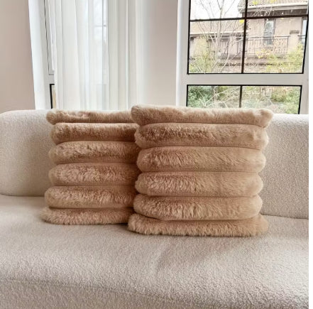 Large Plush Pillowcase Solid Color Cushion Cover Sofa Decor 45x45cm