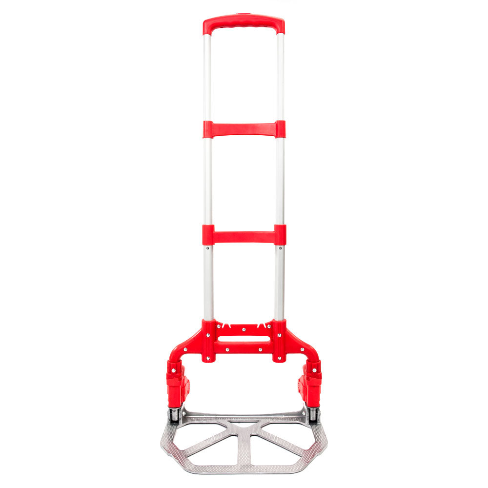 Foldable Aluminum Hand Truck with 165 lbs Capacity - Red Portable Trolley