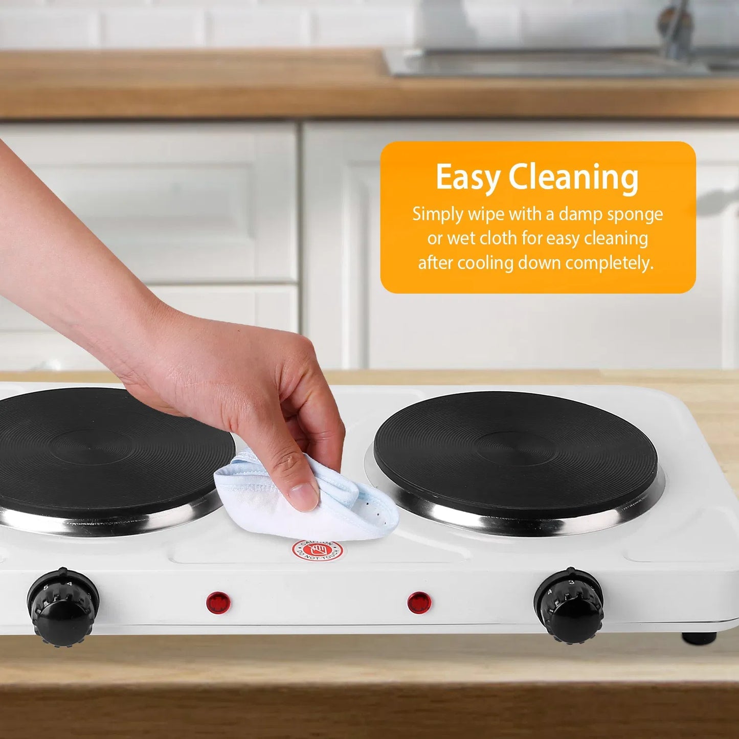 2000W Double Electric Burner - Portable Countertop Hot Plate