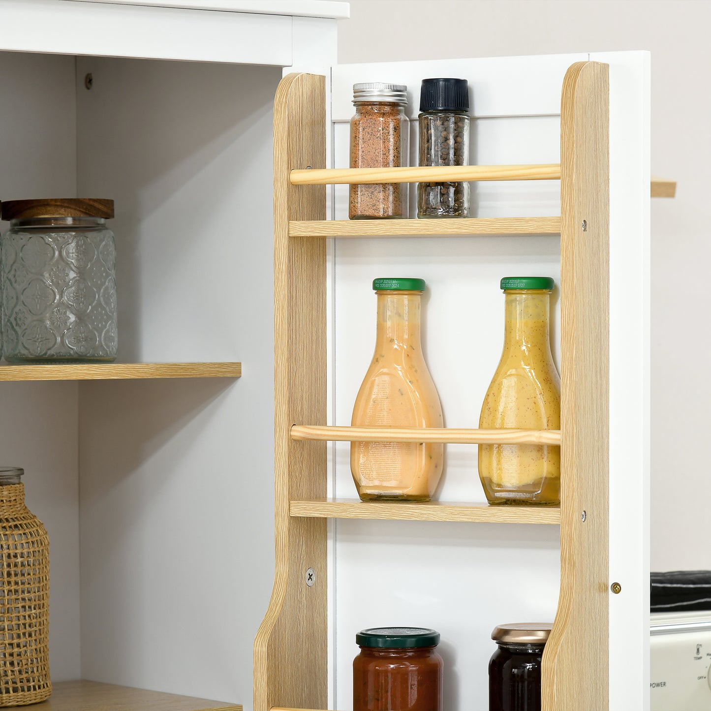 72-Inch Modern Kitchen Pantry Storage Cabinet with 5-Tier Shelving