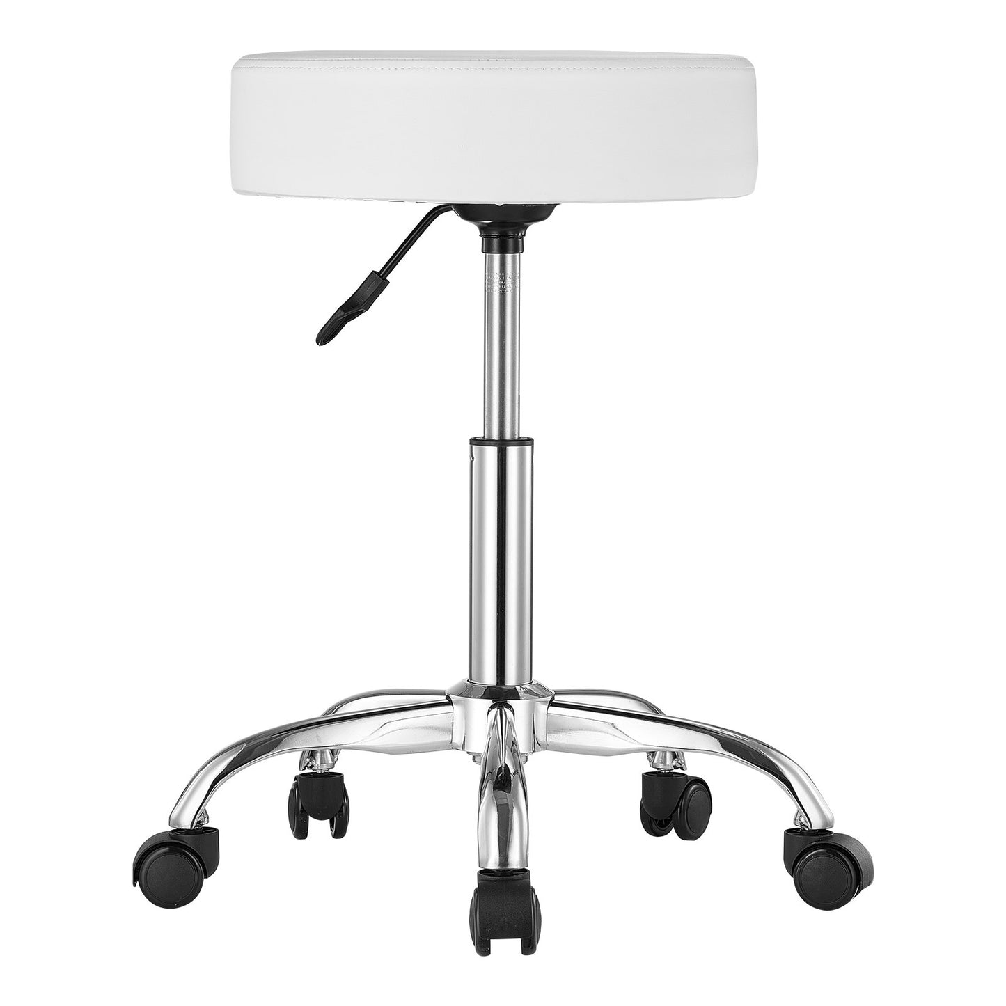 Height Adjustable Rolling Stool with Wheels - 450 lbs Capacity, White