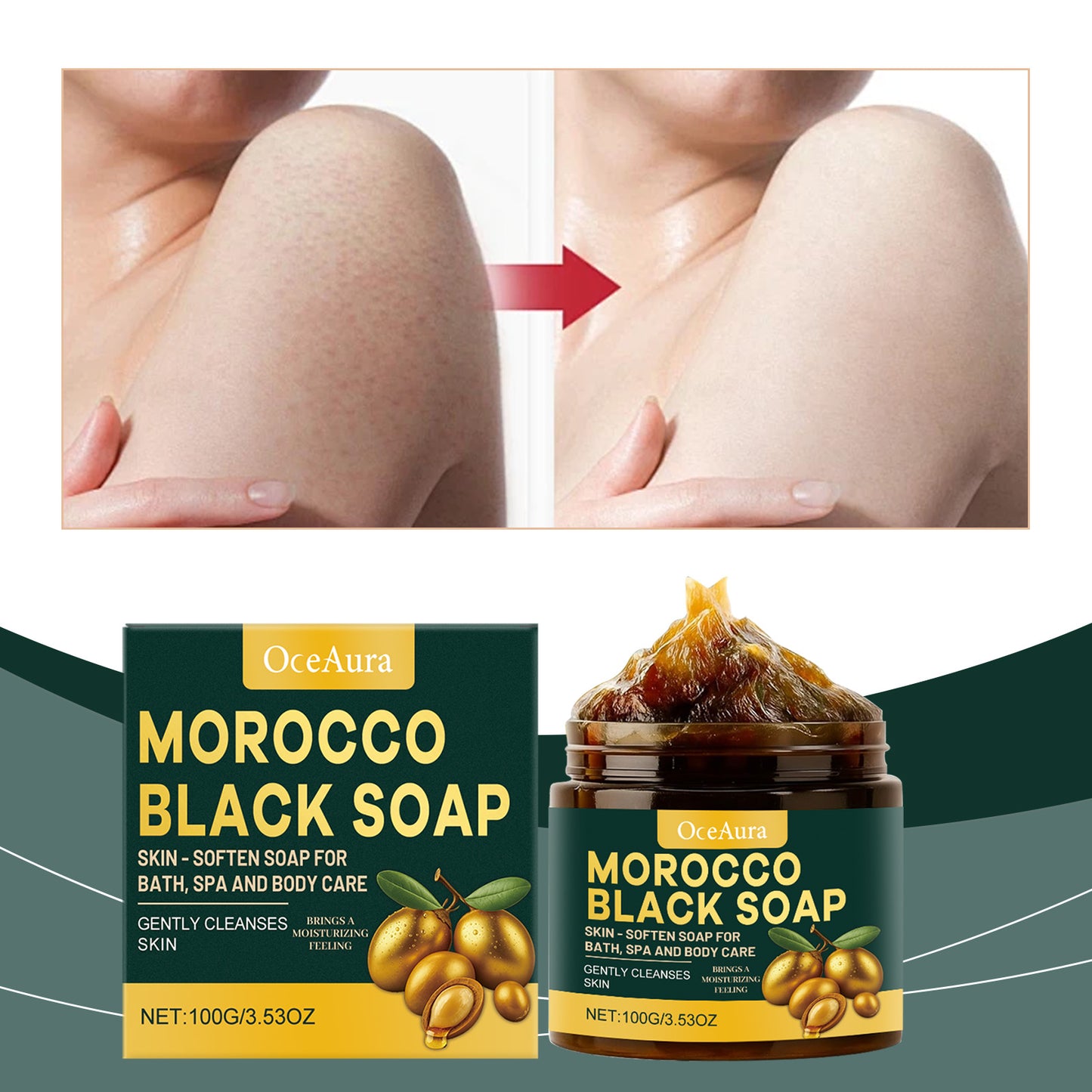 Black Soap Bath Bar 100g - Gentle Moisturizing Body Cleansing