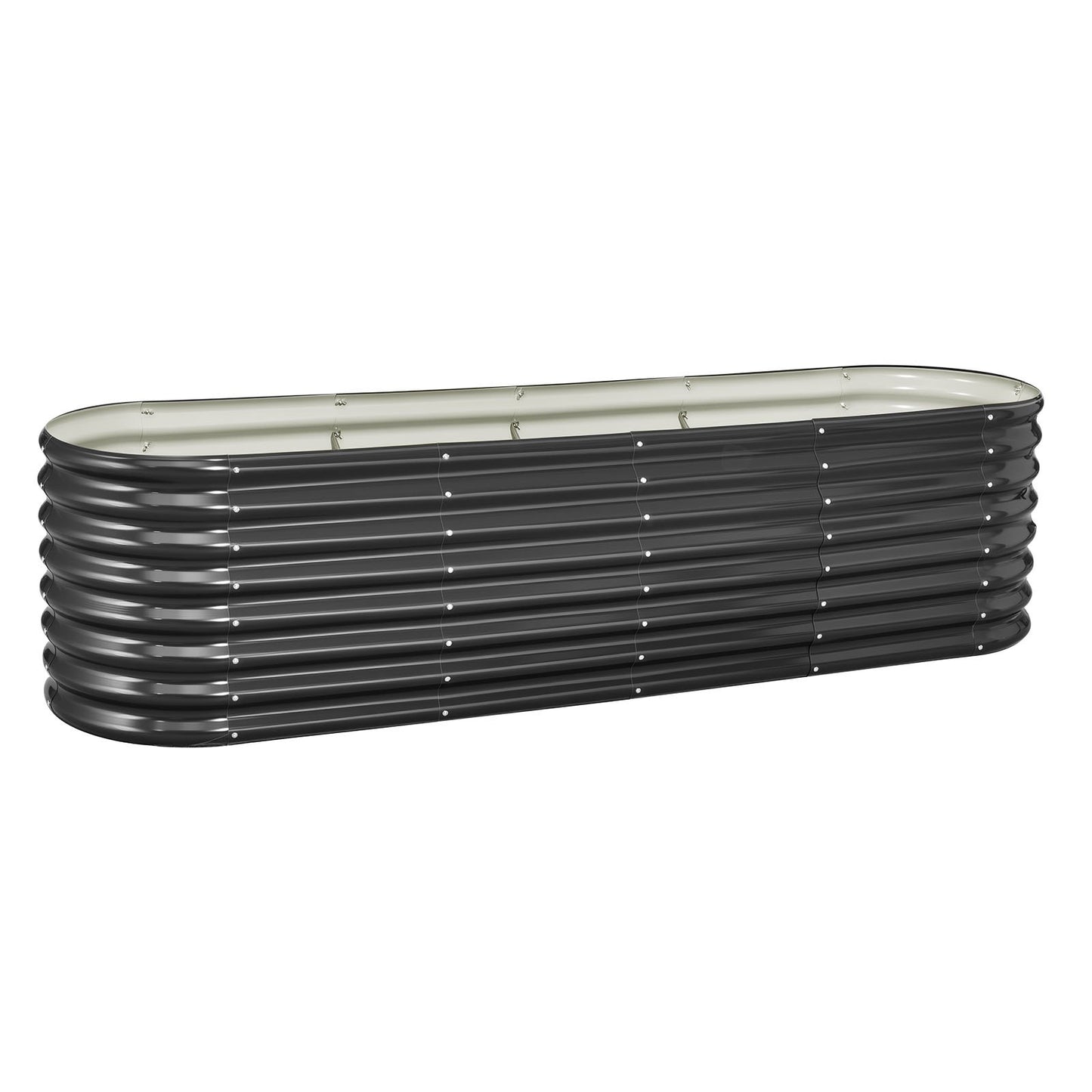 Metal Raised Garden Bed 8x2x2 ft Oval Outdoor Galvanized Planter Box for Vegetables Herbs Flowers