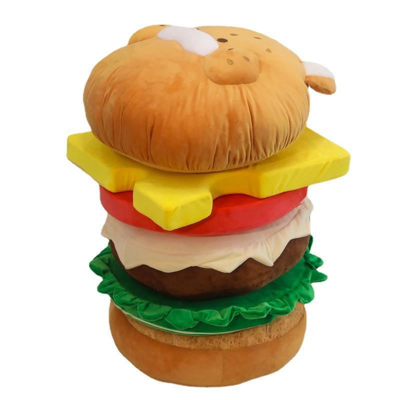 Cartoon Hamburger Pillow Cushion Bed Backrest - Removable & Washable