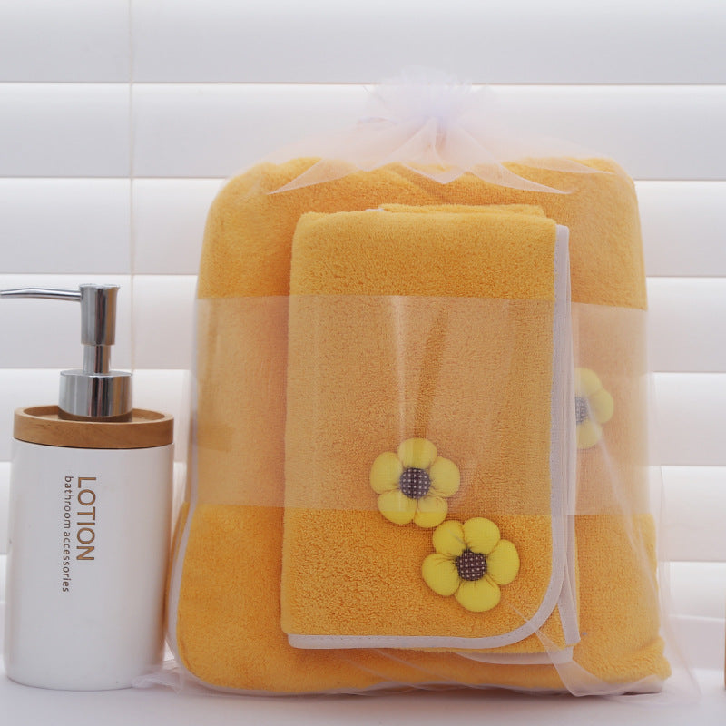 Bath Towel Gift Set - Coral Velvet Large & Hand Towels for Bathroom