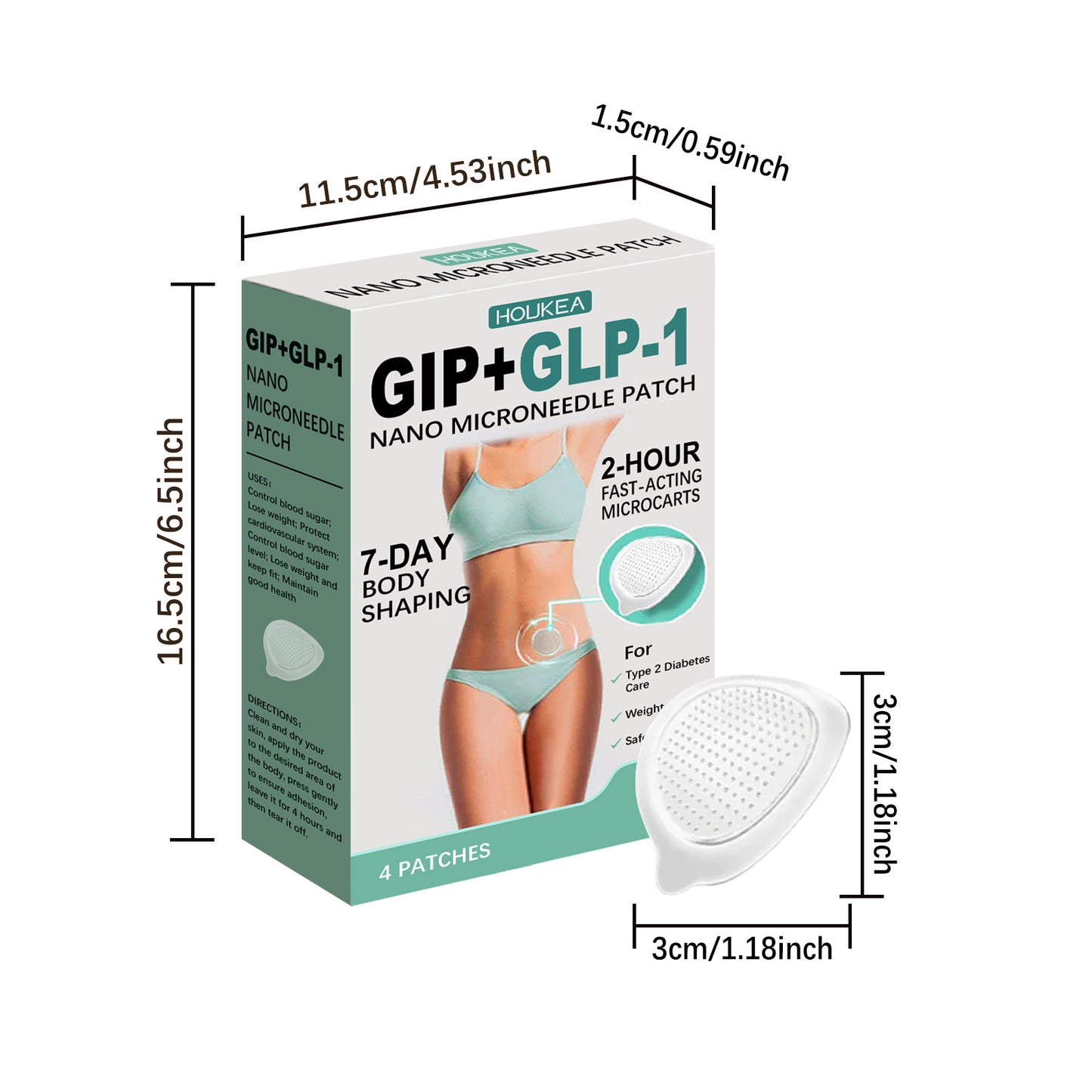 Body Care Tightening Microneedle Patch - 4pcs Firming Skin Stickers