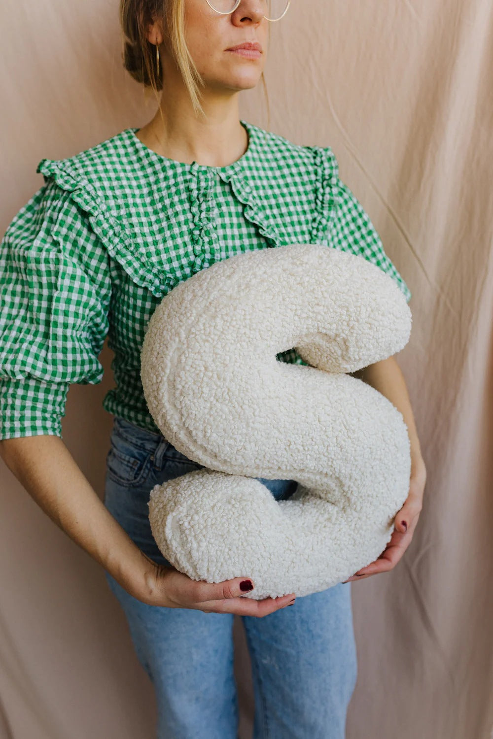 Kids Solid Color Lambswool Pillow Toddler Sleep Cushion Modern Home Decor