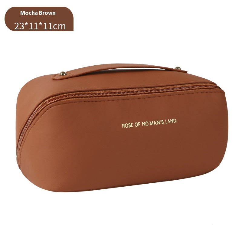 Large Capacity Travel Cosmetic Bag with Multiple Colors - PU Material