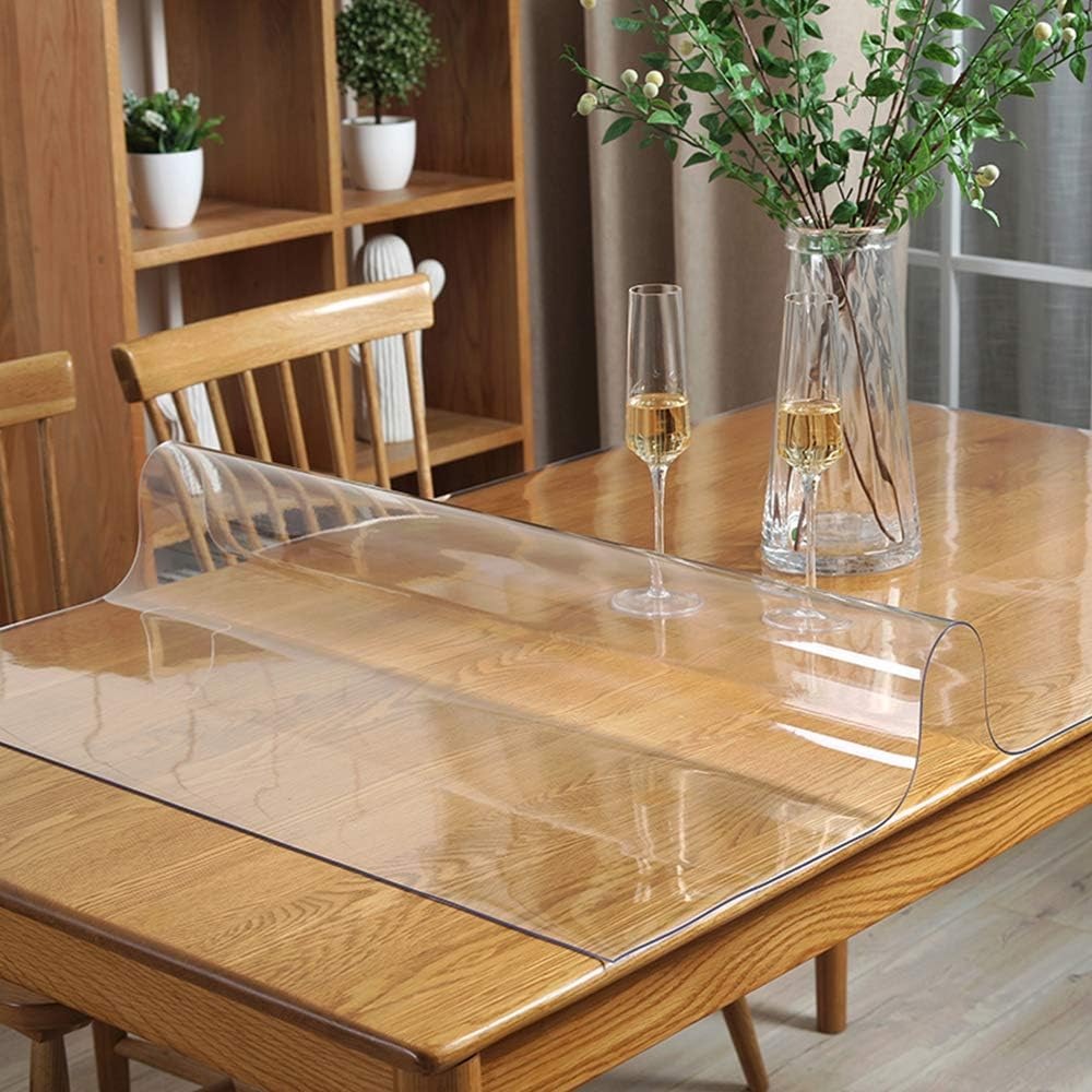 Clear Table Protector Mat - Heavy Duty 2.0mm Waterproof PVC Cover