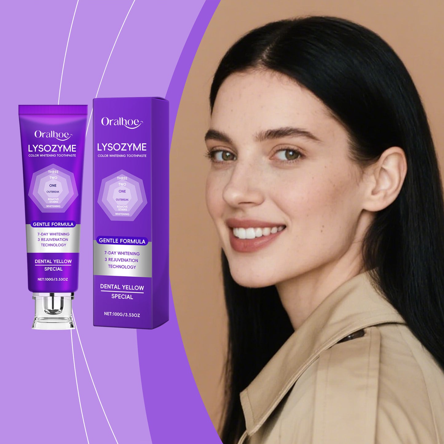 Purple Whitening Toothpaste 100g - Teeth Brightening & Fresh Breath