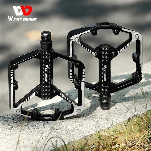 Aluminum MTB Bicycle Pedals 9/16 Inch Black with DU Bearing - Mountain & Road