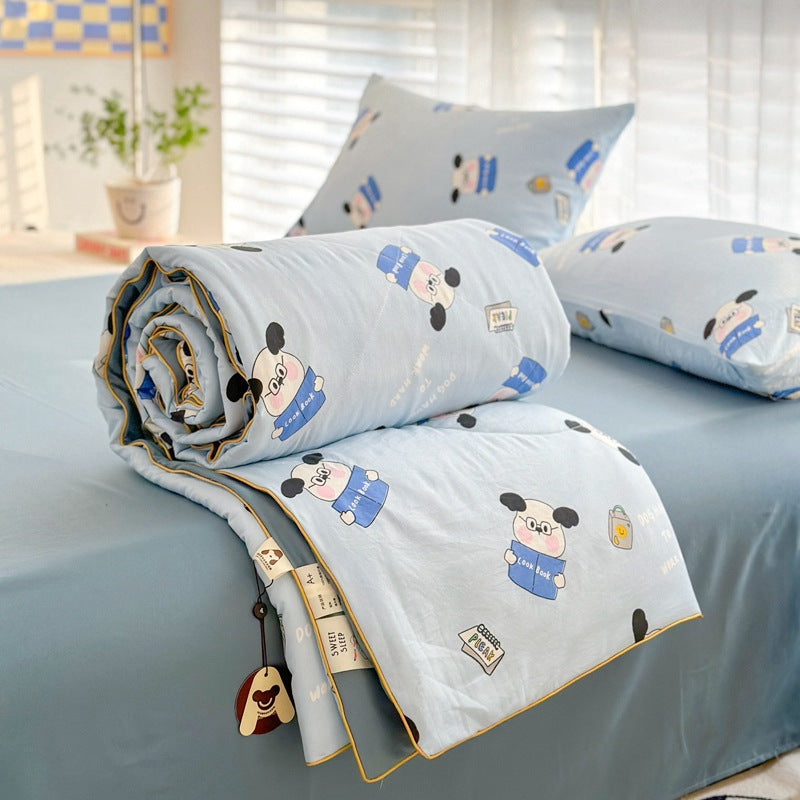 Summer Quilt with Soybean Fiber and Cotton Washable Bedding Set
