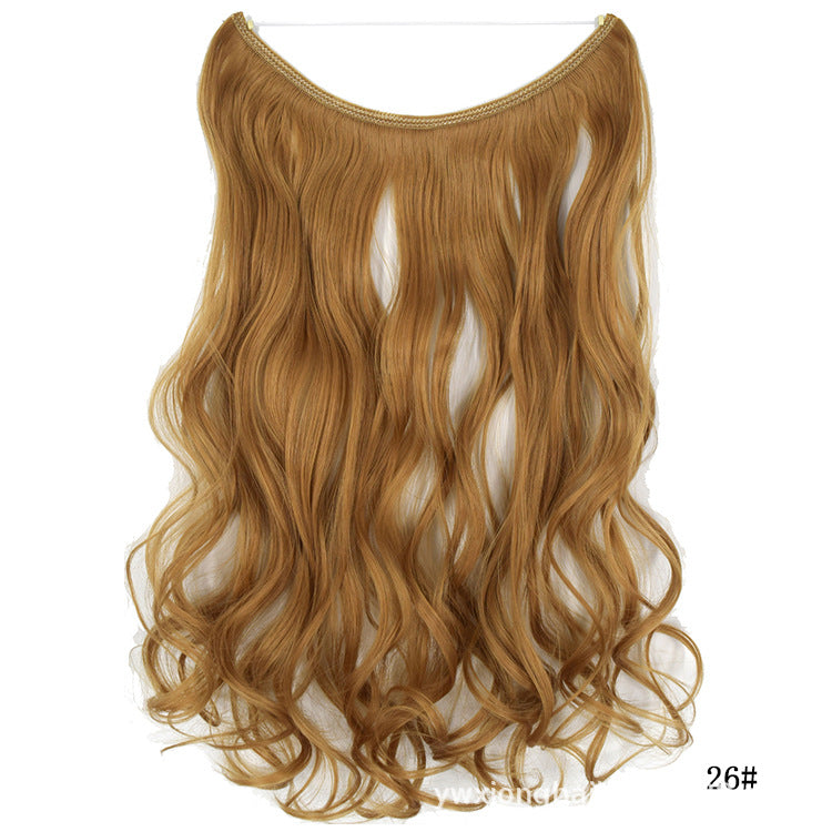 Seamless Hair Extension Wig Set for Women - High-Temperature Fiber, Multiple Colors