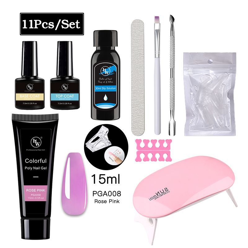 UV Gel Polish Nail Kit - 24 Colors with LED Lamp