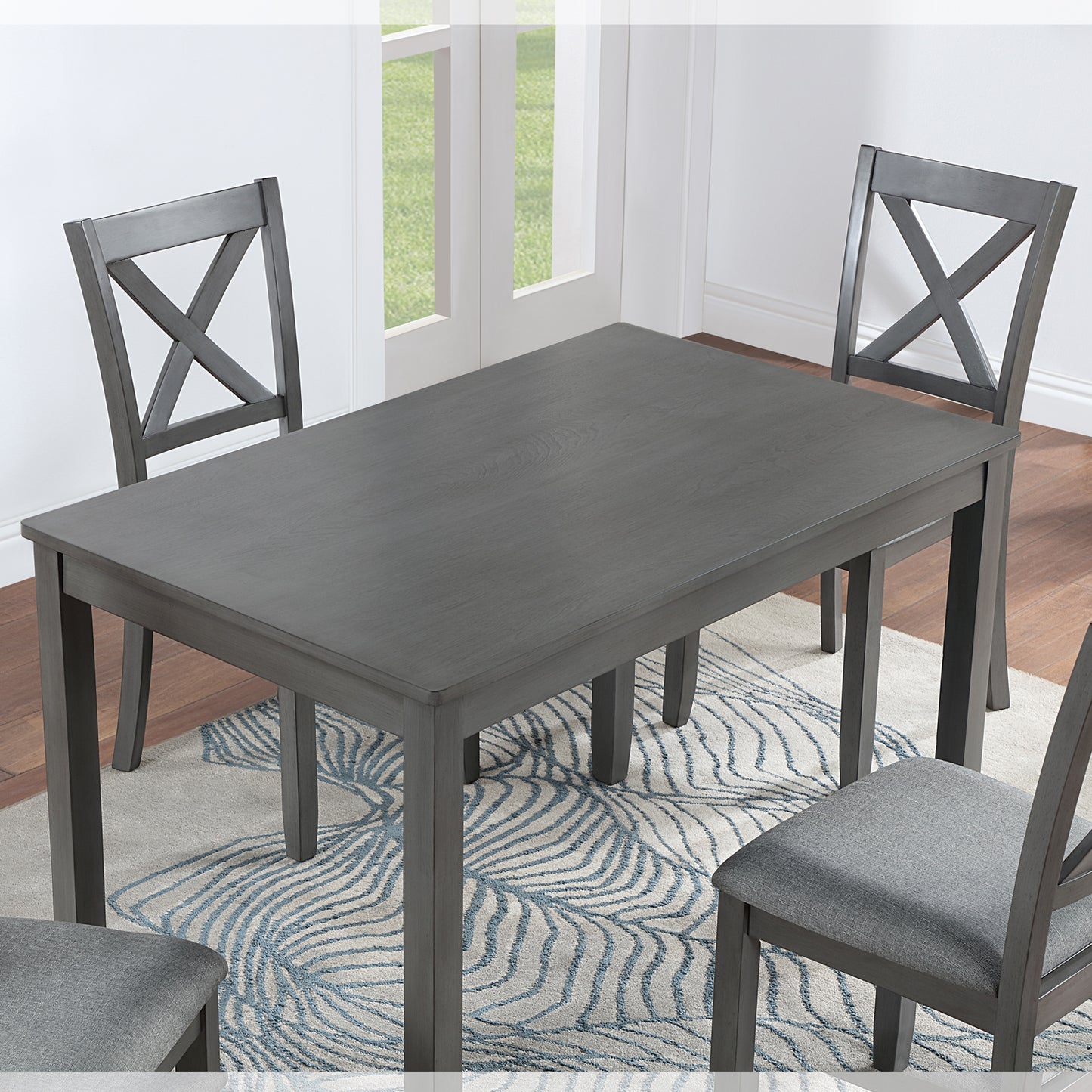 Acacia Wood Rectangular Dining Table - Gray, Seats 4