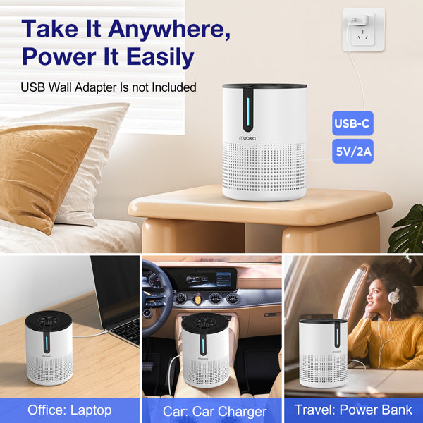 Air Purifier with HEPA Filter - 475 Sq.Ft. Coverage, 4 Speeds