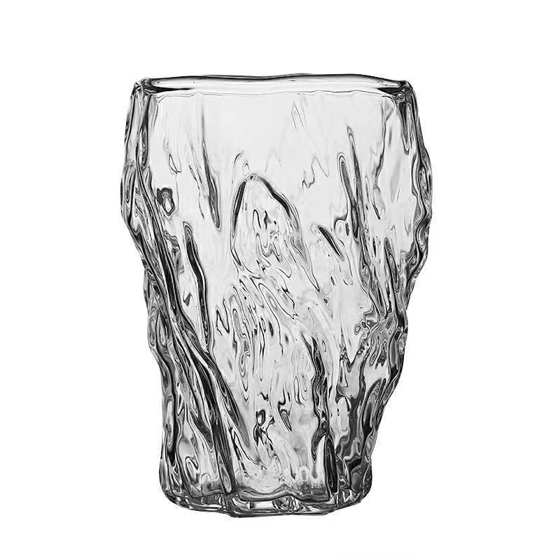 300ml Japanese Style Stump Cup Hammer Pattern Glass Drinkware