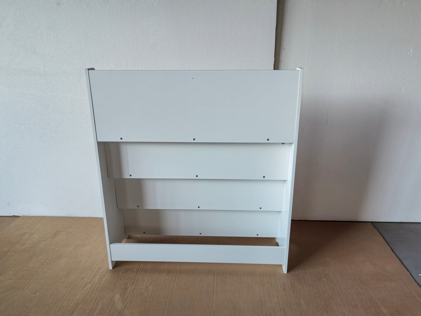4-Tier Kids Bookshelf - White MDF Book Display Organizer