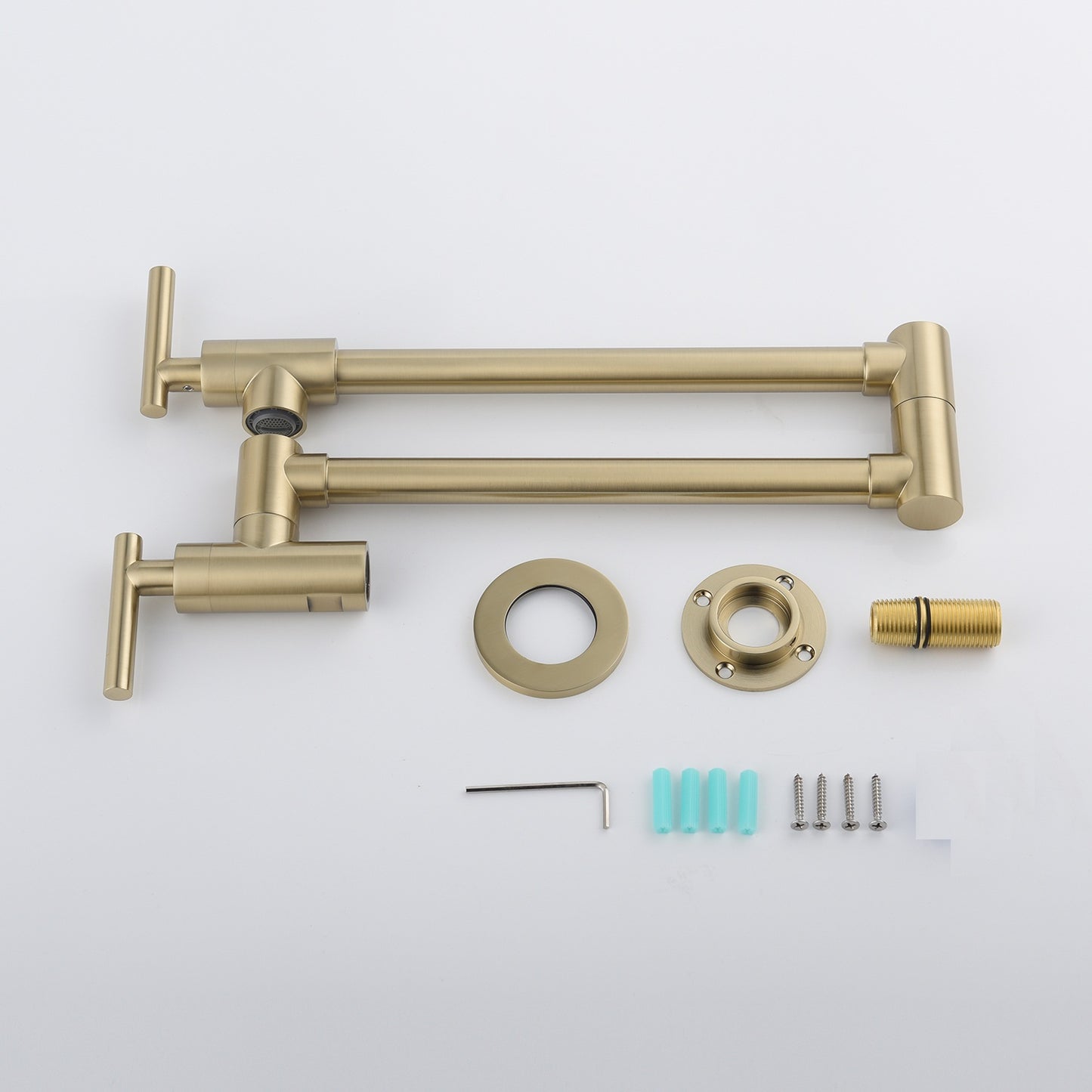 Wall-Mount Folding Faucet - Brushed Gold Brass Pot Filler