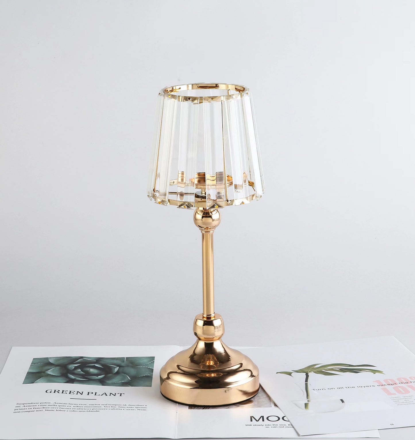 European Crystal Glass Candle Holder for Wedding & Home Decor, Various Sizes