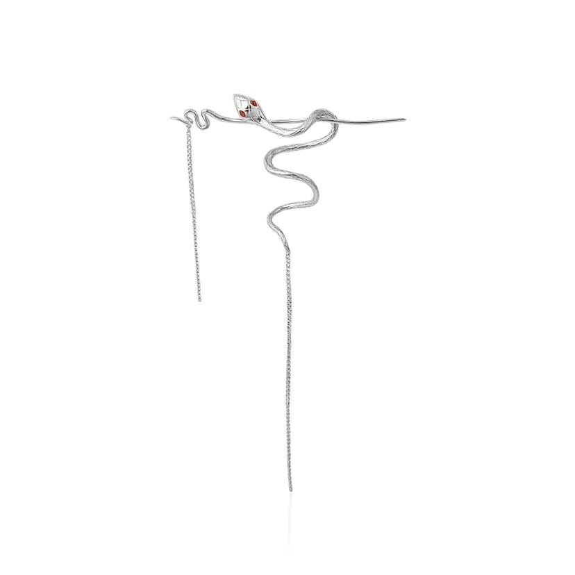 Alloy Snake Hair Pin - Silver