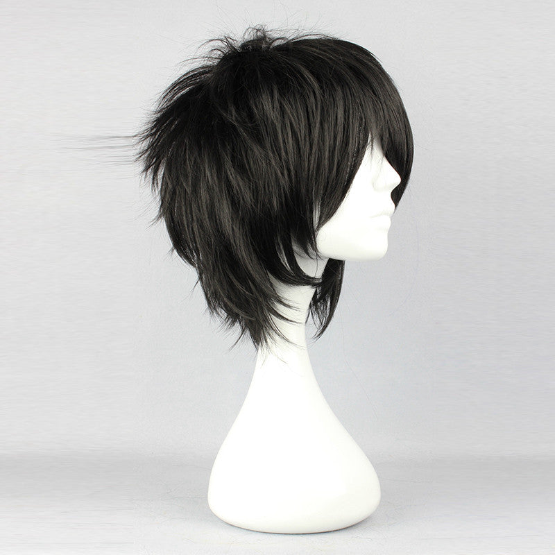 Black High Temperature Silk Short Hair Wig for Cosplay & Costume