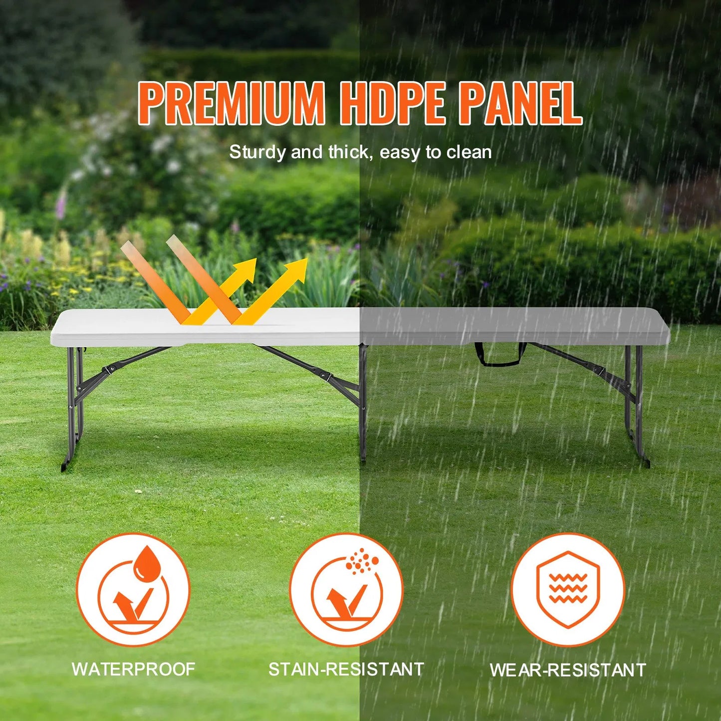 Portable 6FT Folding Bench for Outdoor Picnic and Camping