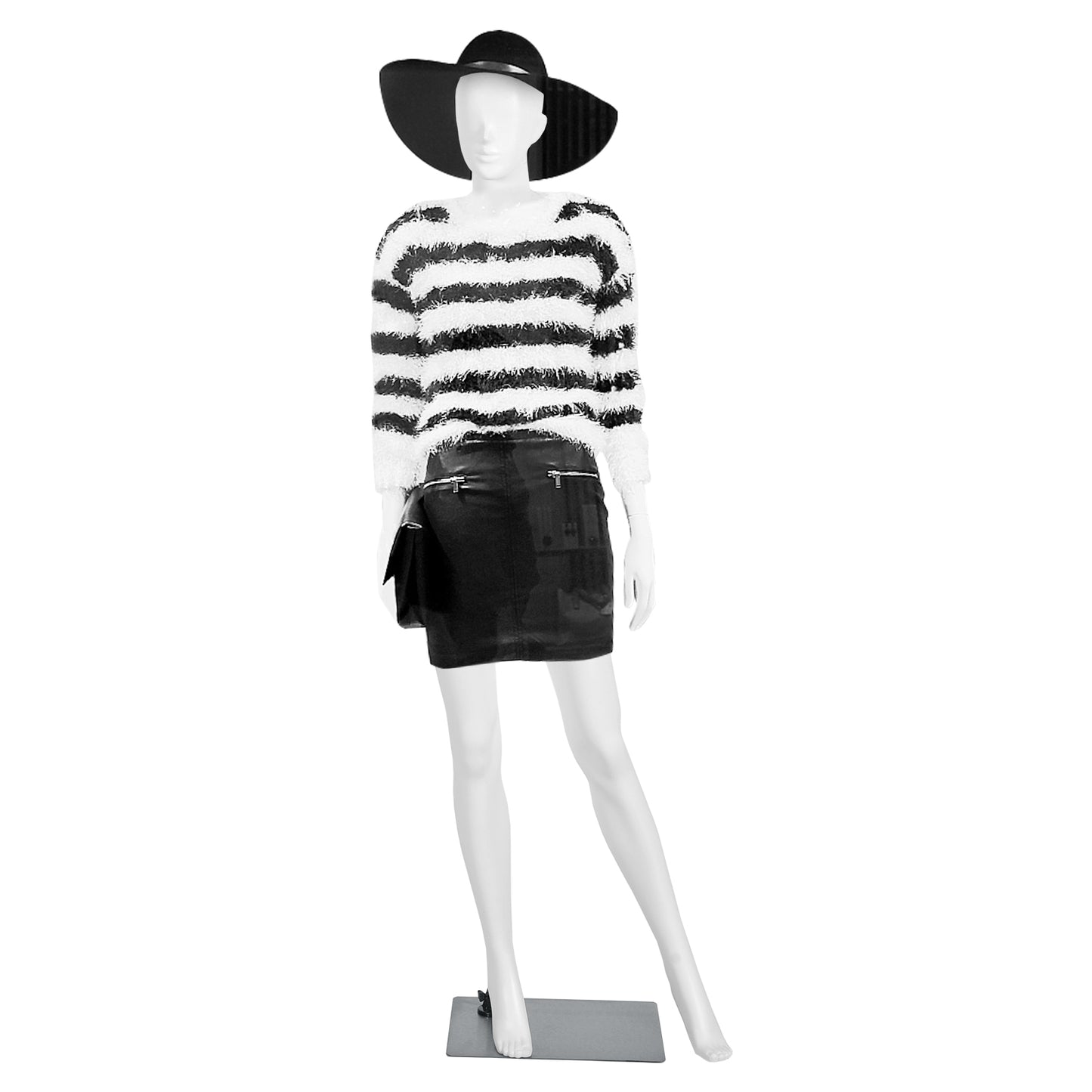 5.8 Ft Female Mannequin with Adjustable Detachable Arms & Metal Stand