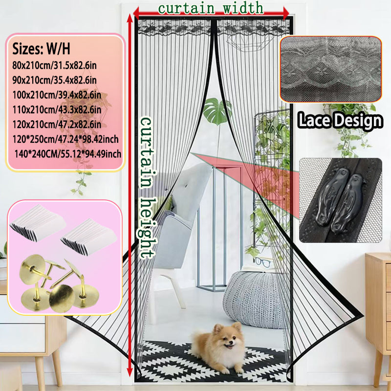 Magnetic Screen Door - Pet-Friendly Mesh Curtain with Auto-Close, Weather-Resistant