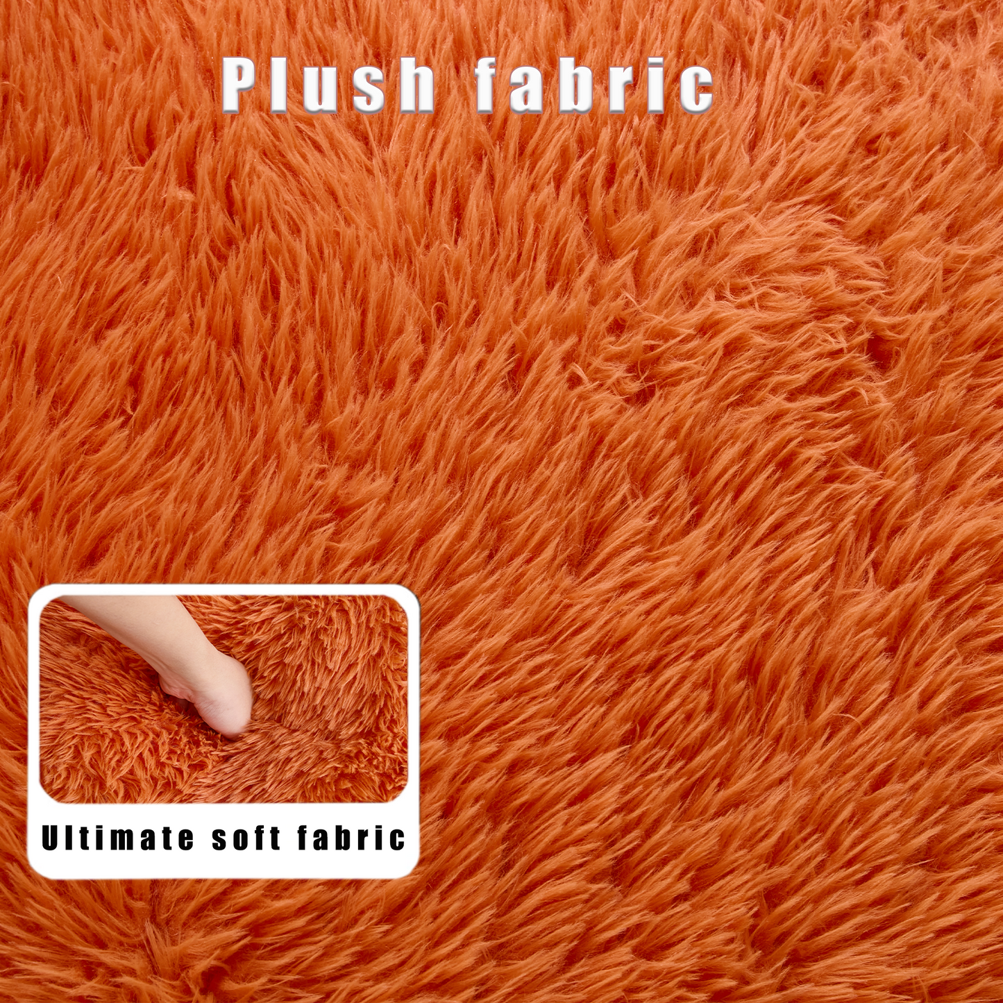 Adjustable Human Dog Bed & Lazy Sofa - Orange Plush Fabric