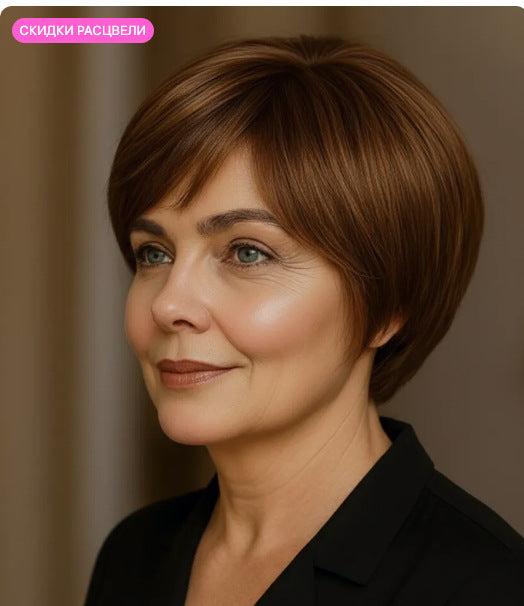Women’s Brown Wig Cap Full-Cover Stylish Everyday Hair Accessory