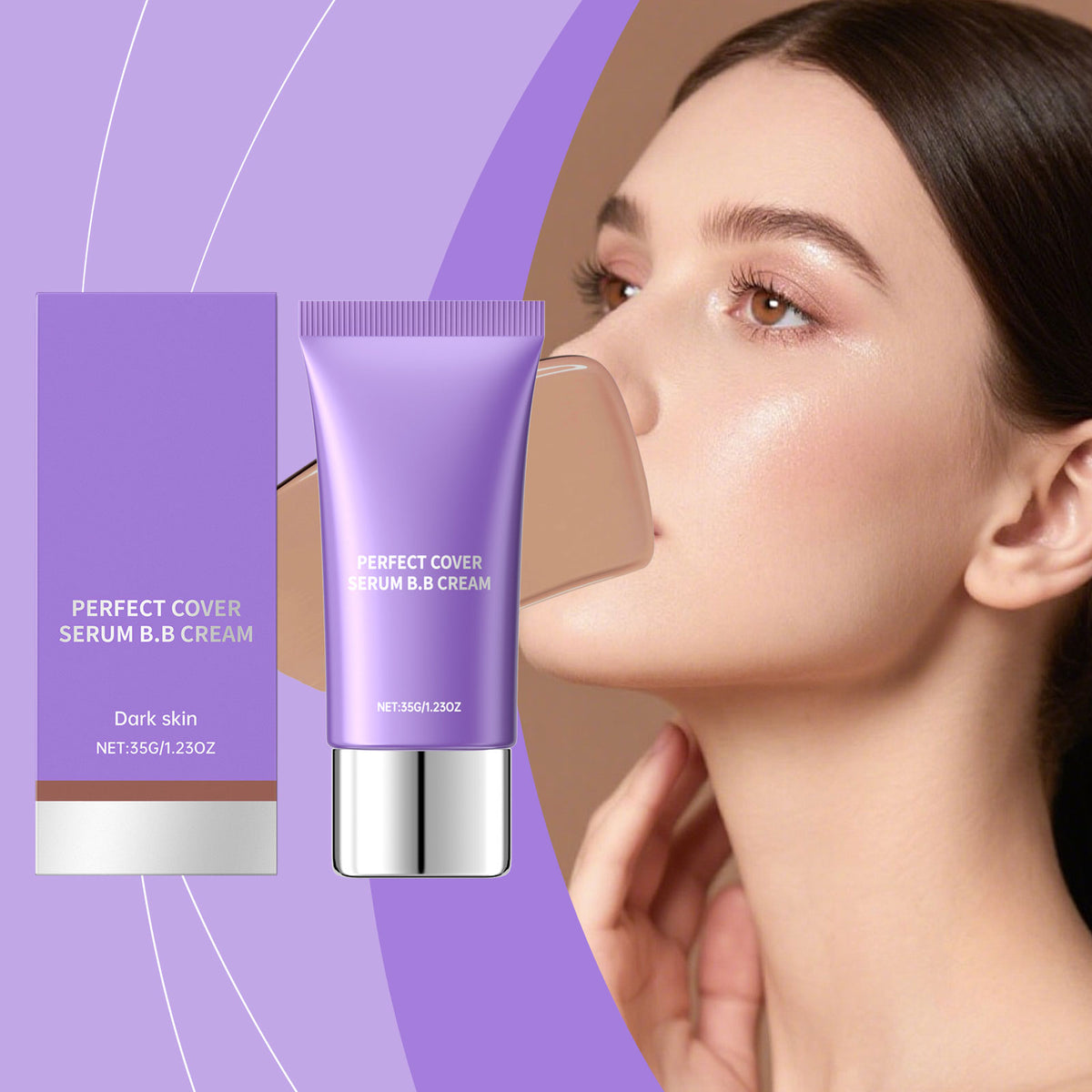 Moisturizing BB Cream for Dark Skin - 35g Natural Flawless Base Makeup