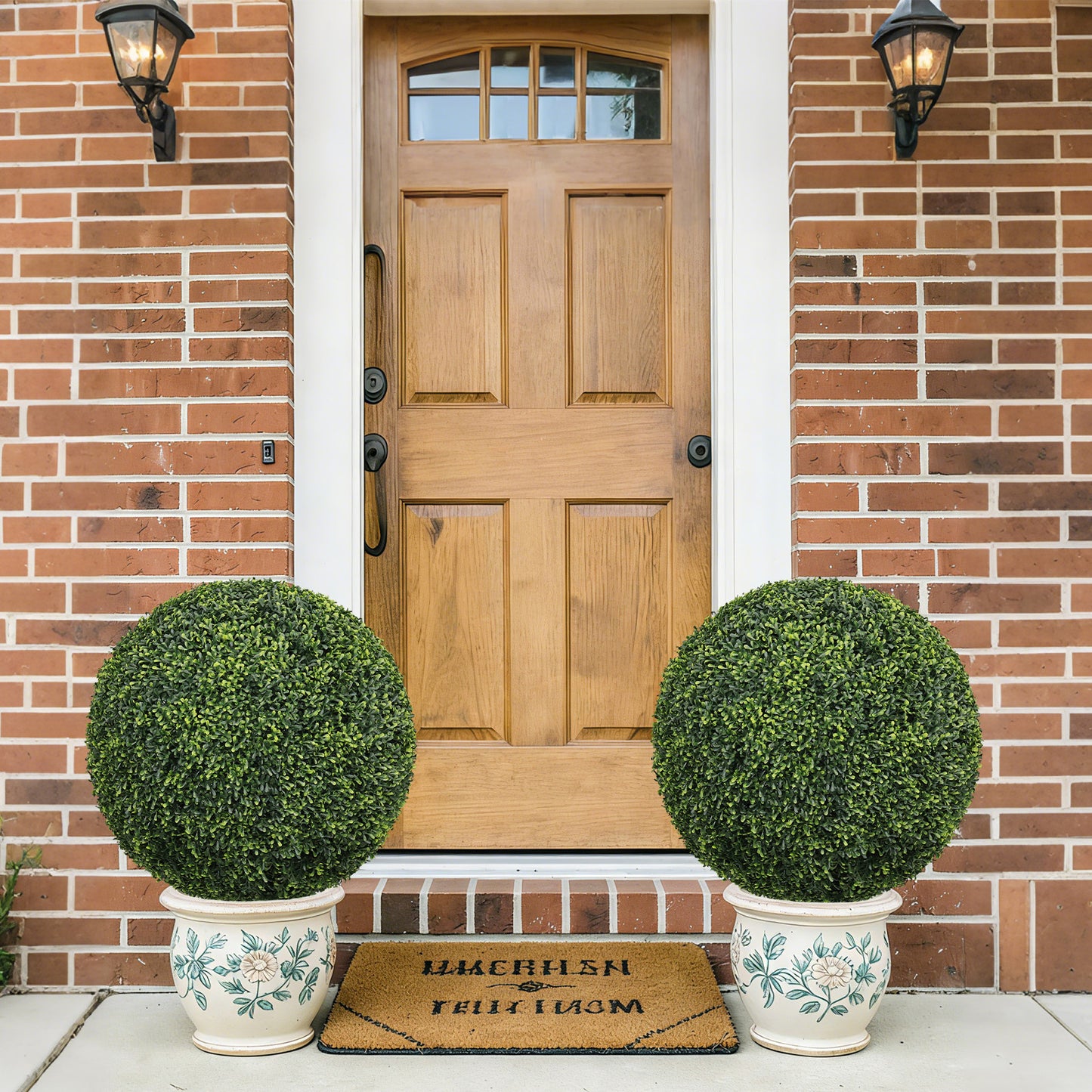 22.4-Inch Artificial Boxwood Topiary Balls - 2pcs Set