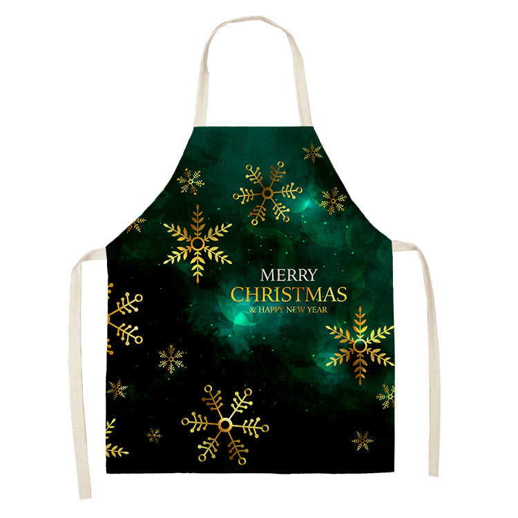 Christmas Dog Linen Apron for Kitchen Household Storage - Multiple Sizes & Styles