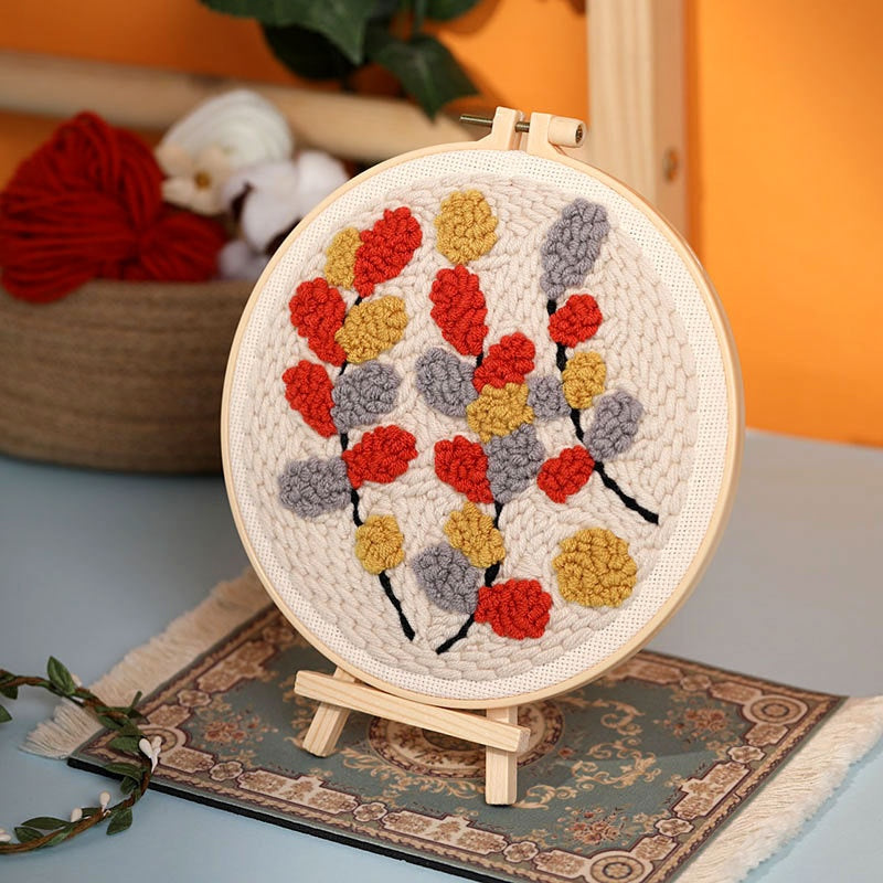 Flower and Grass Stamp Material Pack for Embroidery Crafts - Handmade