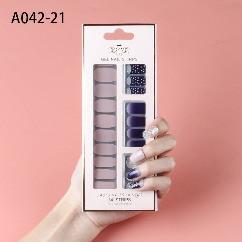 Waterproof Nail Stickers Set - Assorted Designs for Nail Art & Decoration