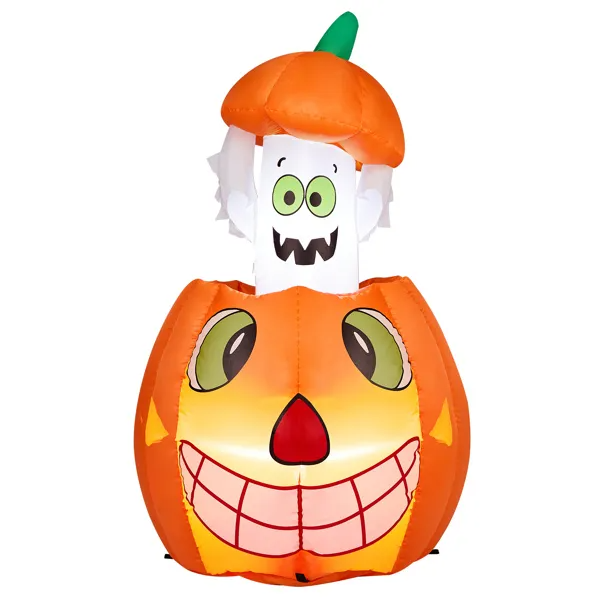 2.8FT Animated Pumpkin Ghost Inflatable Halloween Decoration
