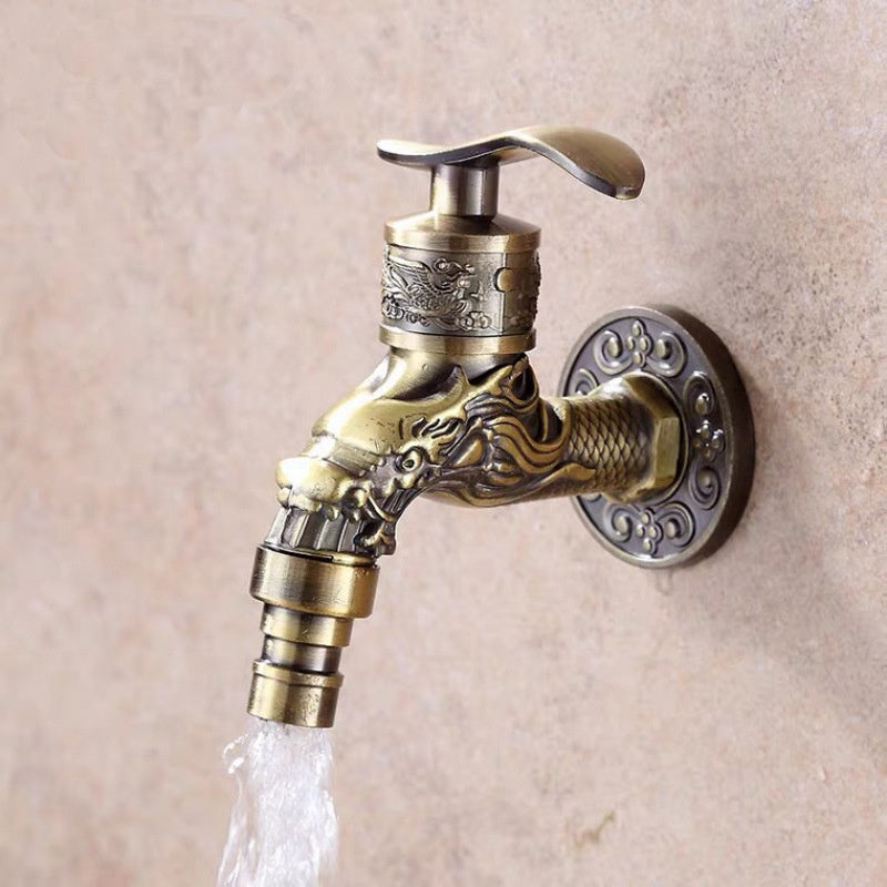 Antique Zinc Alloy Wall-Mounted Faucet for Home & Garden