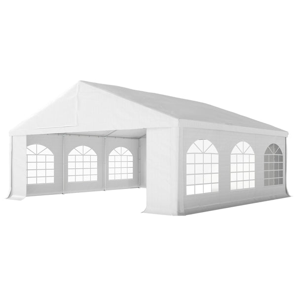 Large Wooden Gazebo with UV-Resistant Roof and Steel Frame