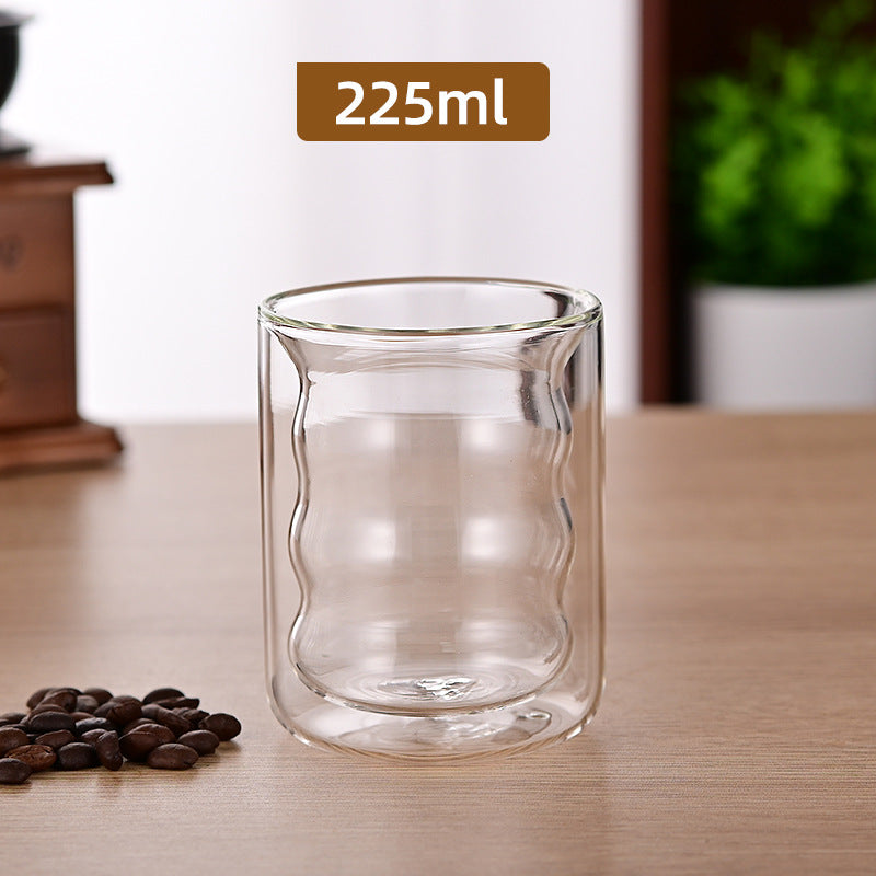 High Borosilicate Spiral Double-Layer Drinking Cup - 225ml, 350ml, 375ml
