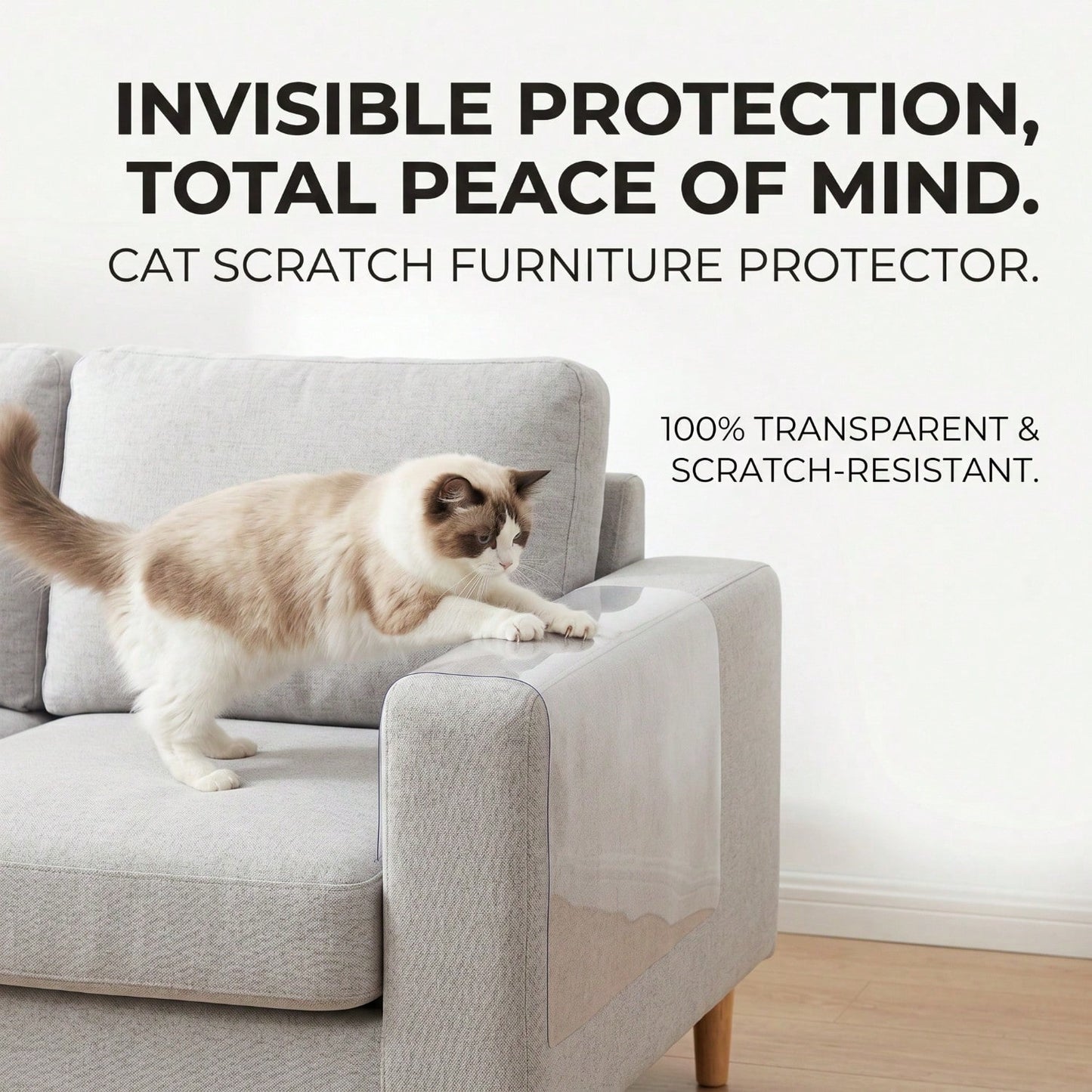 Cat Scratch Furniture Protector Set - Clear Anti-Scratch Sheets for Sofa, Door, Bed, Table, Cabinet