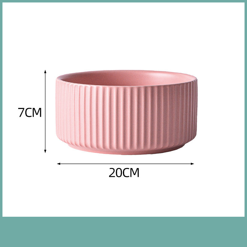 Ceramic Household Bowl Set - Food Safe, Solid Color, 6/8 Inch or Set