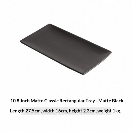 Matte Rectangular Dinner Plate - White, 10.8 or 13.7 Inch Ceramic Flatware