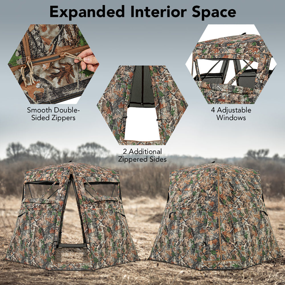 Camouflage 360-Degree One-Way See-Through Hunting Blind