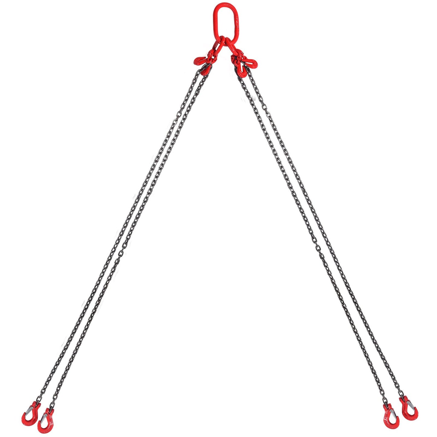 G80 Lifting Chain Sling with 4 Hooks, 6600 lbs Capacity, Heavy Duty Steel