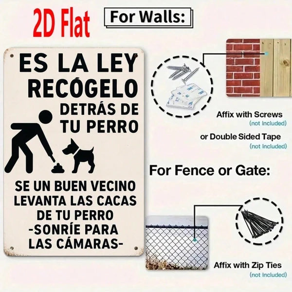 Dog Poop Reminder Sign - Spanish 'Por Favor Limpie El Excremento'