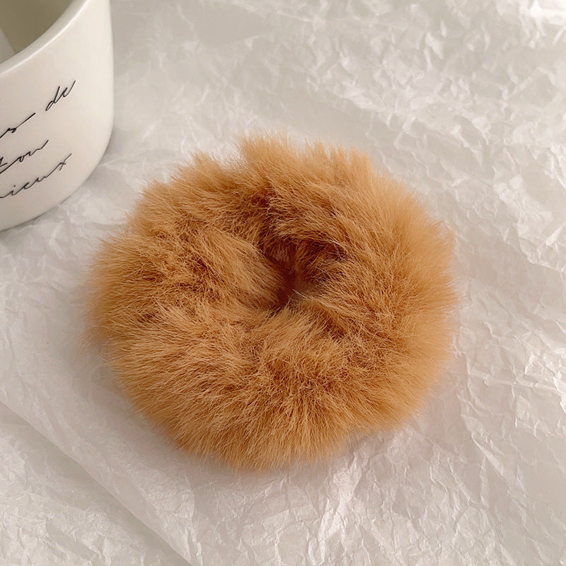 Cute Plush Elastic Hair Scrunchie - Soft Large Intestine Style Hair Band