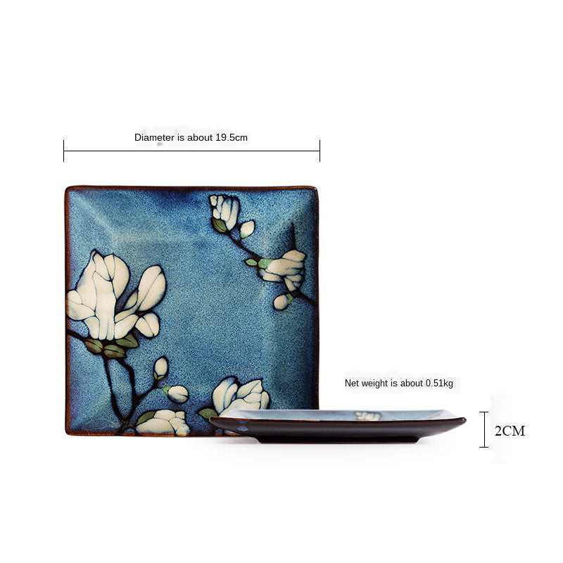 Hand-Painted Ceramic Bowls and Plates - Creative Under-glaze Dinnerware Set