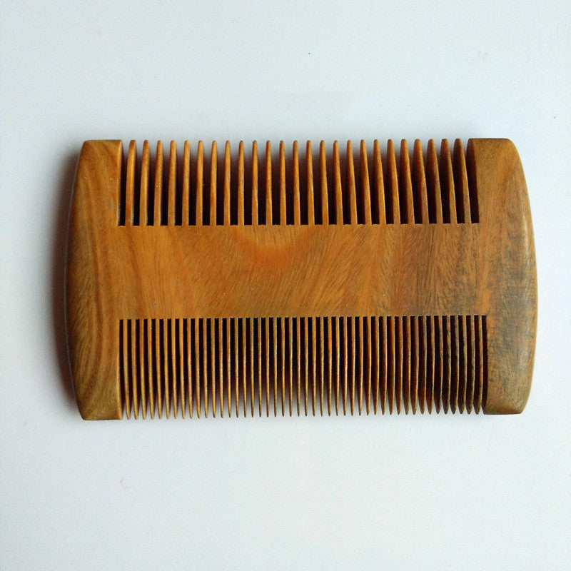 Double-Sided Wooden Comb - Peach & Beech Hair & Beard Comb